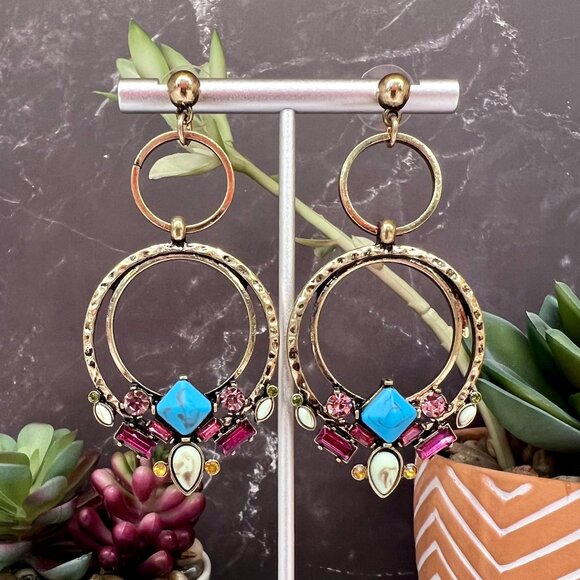 "Tammy" NEW Multicolor Boho Glam Chandelier Dangle Statement Fashion Ea… - Picture 1 of 3